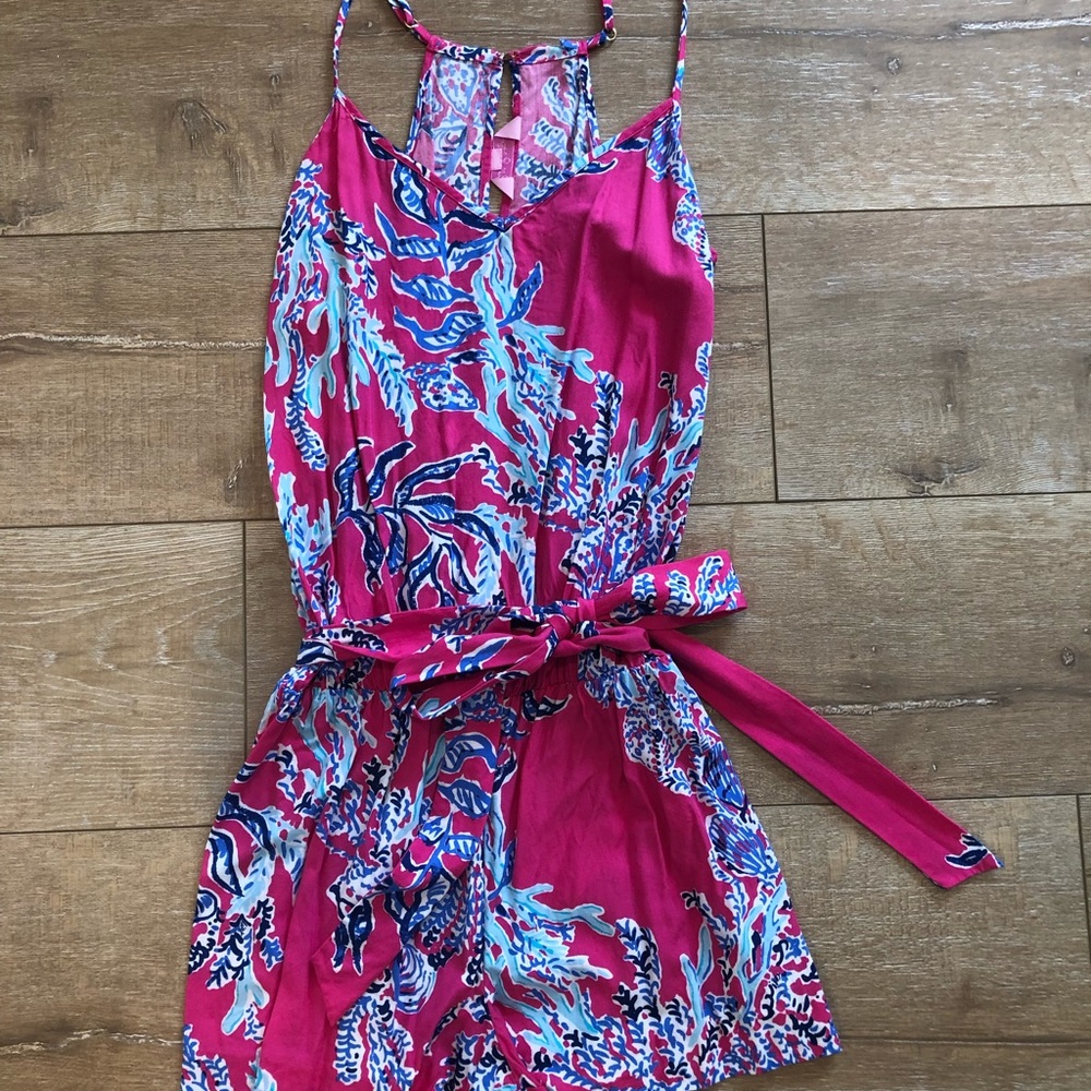 Lily Pulitzer romper with belt tie